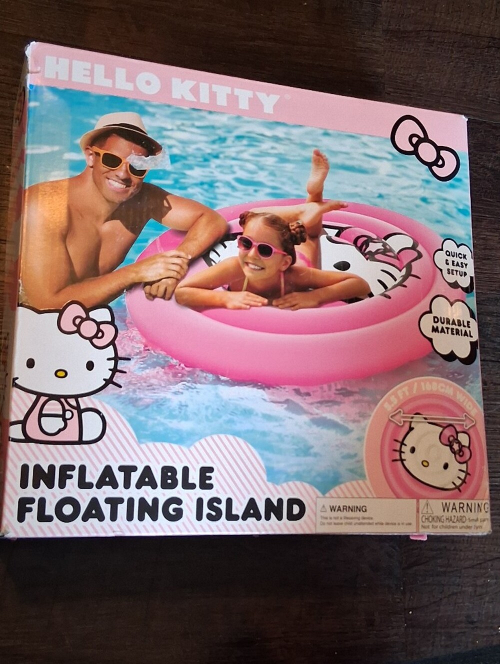 Hello Kitty Pink Inflatable Floating Island Pool Ring